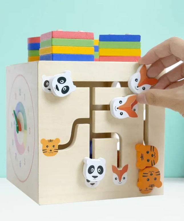 Cub educativ multifuncțional din lemn, 1 an+