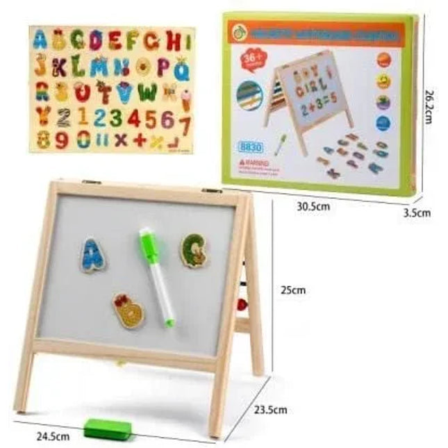Tablă magnetică cu litere, cifre și numărătoare 24×25 cm – educativă și interactiva - Bebeboo - Totul pentru copii. Jucării, Hăinuțe, Perne, Mobilier, Textile