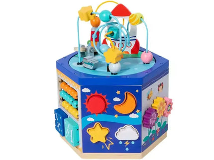 Cub educativ Multifuncțional din lemn 6 în 1 - Bebeboo - Totul pentru copii. Jucării, Hăinuțe, Perne, Mobilier, Textile