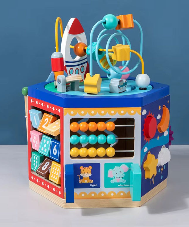 Cub educativ Multifuncțional din lemn 6 în 1