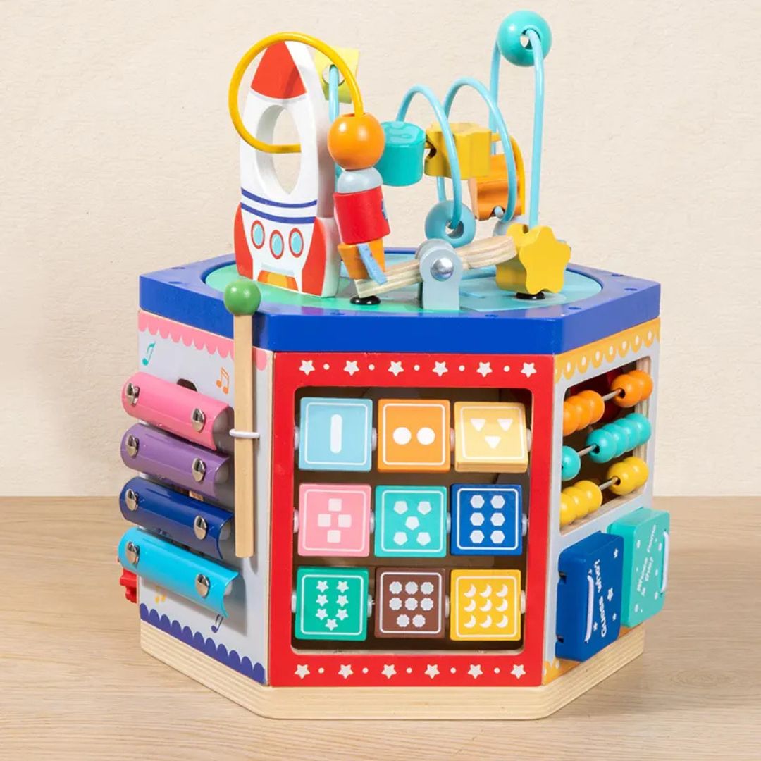 Cub educativ Multifuncțional din lemn 6 în 1