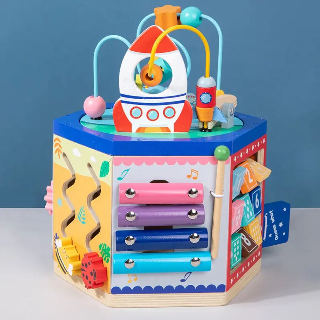 Cub educativ Multifuncțional din lemn 6 în 1