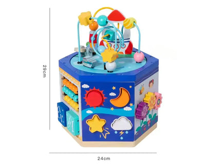 Cub educativ Multifuncțional din lemn 6 în 1 - Bebeboo - Totul pentru copii. Jucării, Hăinuțe, Perne, Mobilier, Textile
