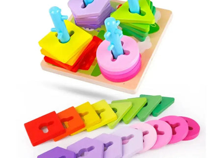 Cub educativ Montessori din lemn 5 in 1 - Bebeboo - Totul pentru copii. Jucării, Hăinuțe, Perne, Mobilier, Textile