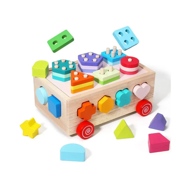 Sortator de Forme Geometrice cu Roți, 1 an+ - Bebeboo - Totul pentru copii. Jucării, Hăinuțe, Perne, Mobilier, Textile