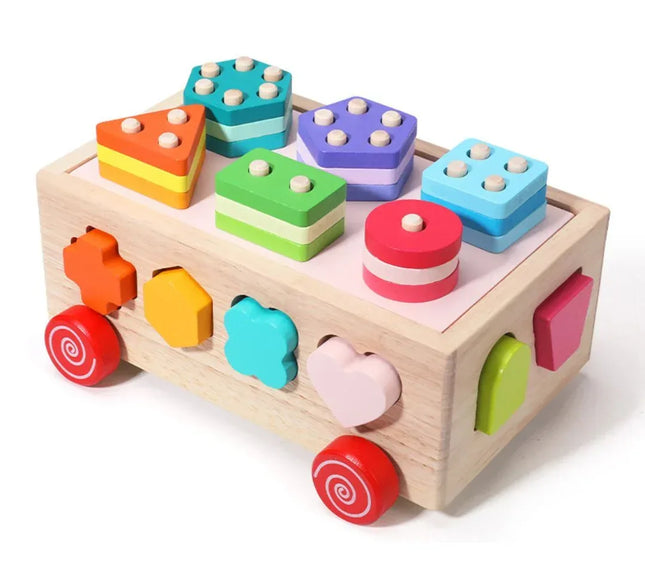 Sortator de Forme Geometrice cu Roți, 1 an+ - Bebeboo - Totul pentru copii. Jucării, Hăinuțe, Perne, Mobilier, Textile
