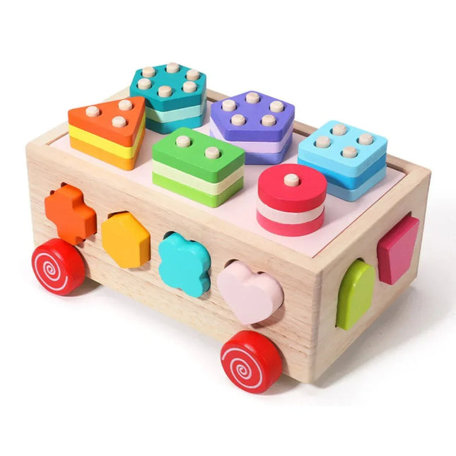 Sortator de Forme Geometrice cu Roți, 1 an+ - Bebeboo - Totul pentru copii. Jucării, Hăinuțe, Perne, Mobilier, Textile