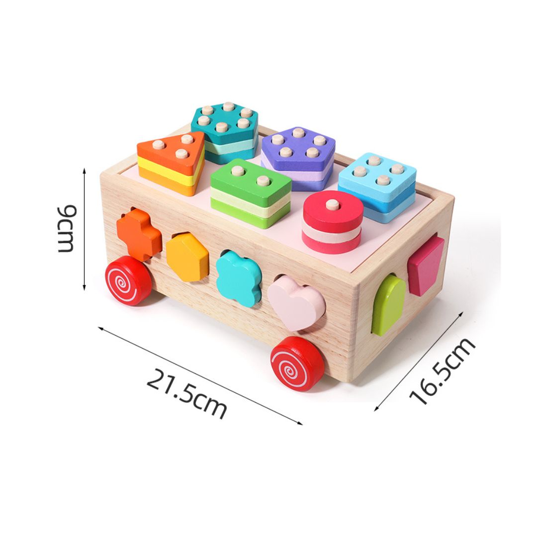 Sortator de Forme Geometrice cu Roți, 1 an+