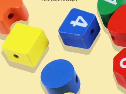 Ceas educativ din lemn - Învață timpul, culorile și formele, 2 ani+ - Bebeboo - Totul pentru copii. Jucării, Hăinuțe, Perne, Mobilier, Textile