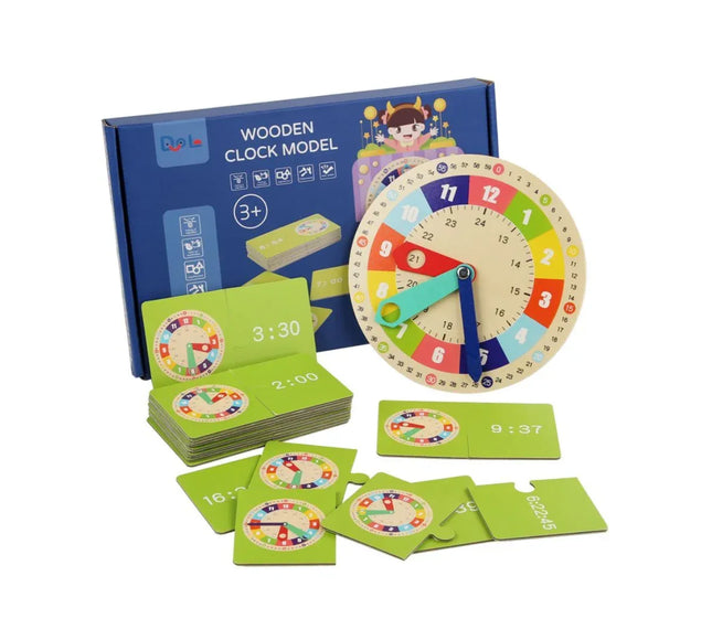 Joc educativ din lemn: Descoperă Timpul, 15 cartonașe, 3 ani+ - Bebeboo - Totul pentru copii. Jucării, Hăinuțe, Perne, Mobilier, Textile