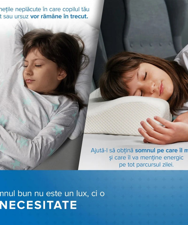 Set 4X perne cu suport cervical din spuma cu memorie pentru copii 12-16 ani 50x30, cu perforatii