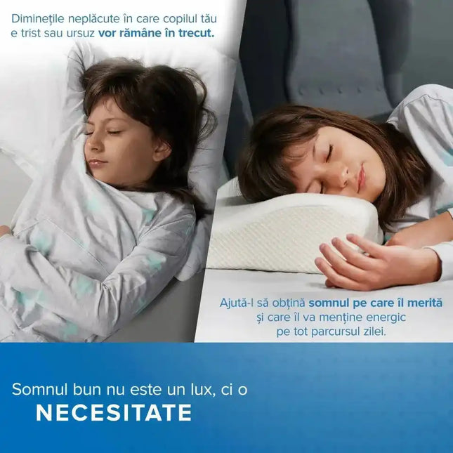 Set 2X perne cu suport cervical din spuma cu memorie pentru copii 12-16 ani 50x30, cu perforatii - Bebeboo - Totul pentru copii. Jucării, Hăinuțe, Perne, Mobilier, Textile