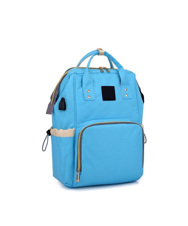 Rucsac pentru mamici si bebelusi, Albastru, 44 x 26 x 17 cm