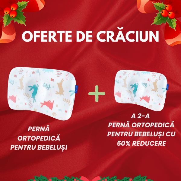 Ofertă de Crăciun: 1 Pernă ortopedică + a 2-a pernă ortopedică cu 50% reducere