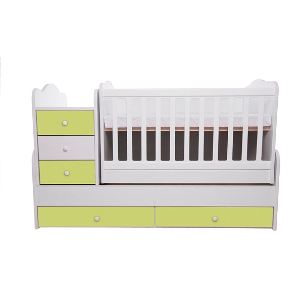 Patut transformabil VESSANTI Touring - Alb cu Verde