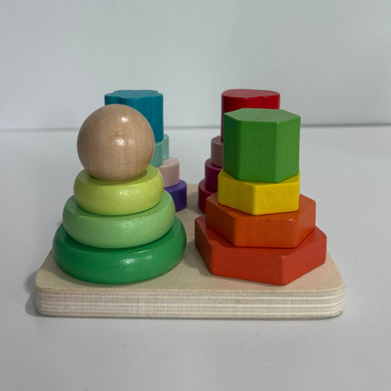 Sortator 4 Coloane din Lemn – Forme Geometrice