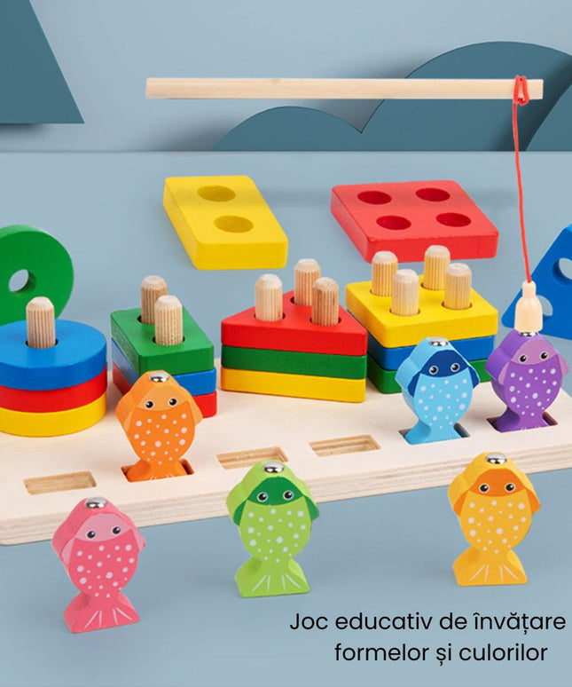 Joc multifuncțional 2 în 1: sortare și pescuit, 2 ani+