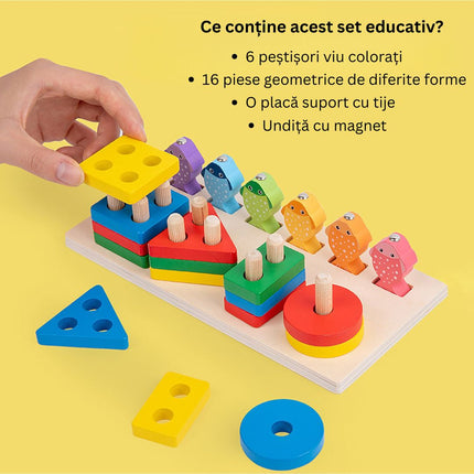 Joc multifuncțional 2 în 1: sortare și pescuit, 2 ani+