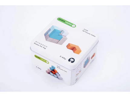 Joc Cub din lemn in cutie metalica. Joc Montessori din lemn - Bebeboo - Totul pentru copii. Jucării, Hăinuțe, Perne, Mobilier, Textile