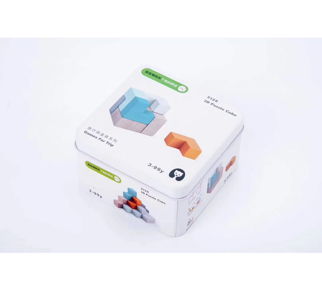 Joc Cub din lemn in cutie metalica. Joc Montessori din lemn - Bebeboo - Totul pentru copii. Jucării, Hăinuțe, Perne, Mobilier, Textile