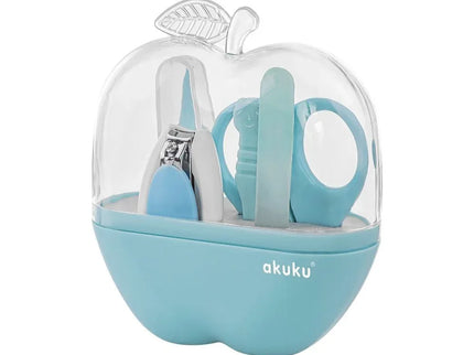 Set de îngrijire unghii bebe Akuku – cutie albastră, forfecuţă & pile unghii - Bebeboo - Totul pentru copii. Jucării, Hăinuțe, Perne, Mobilier, Textile