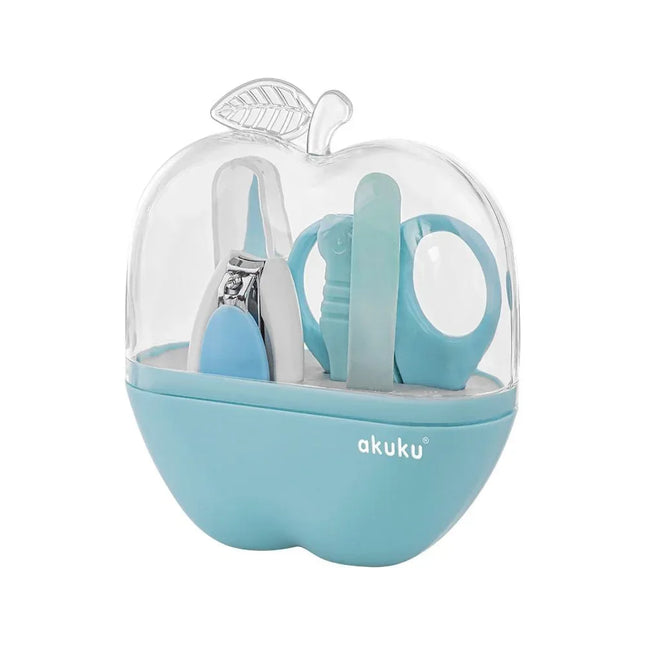 Set de îngrijire unghii bebe Akuku – cutie albastră, forfecuţă & pile unghii - Bebeboo - Totul pentru copii. Jucării, Hăinuțe, Perne, Mobilier, Textile