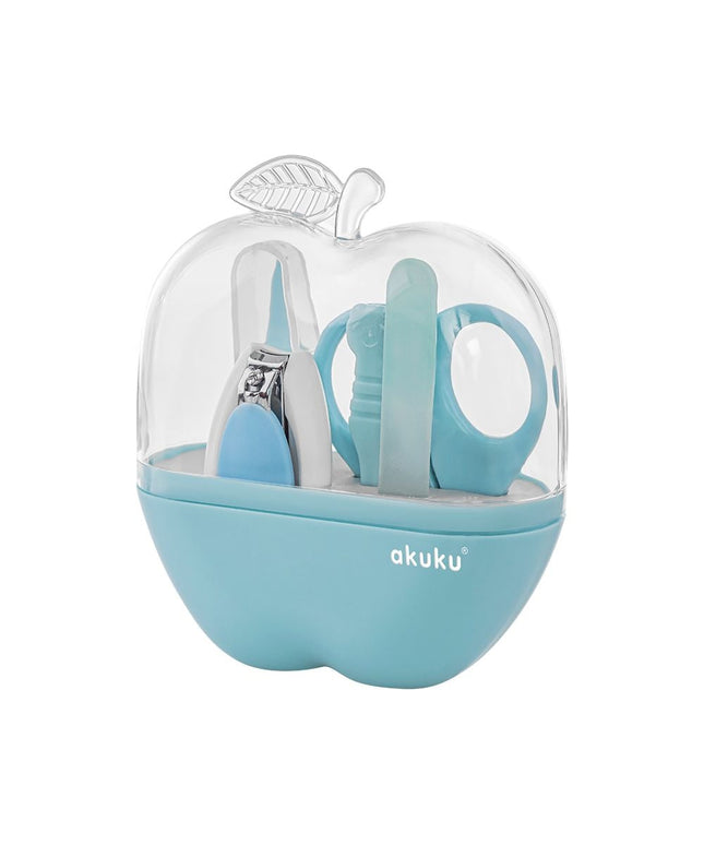 Set de îngrijire unghii bebe Akuku – cutie albastră, forfecuţă & pile unghii