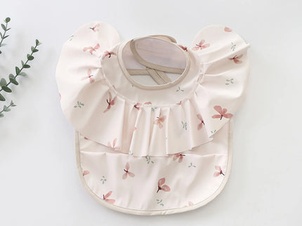 Bavetă impermeabilă pentru fetițe, Model 3 – Pink Flowers, 12 luni+, poliester