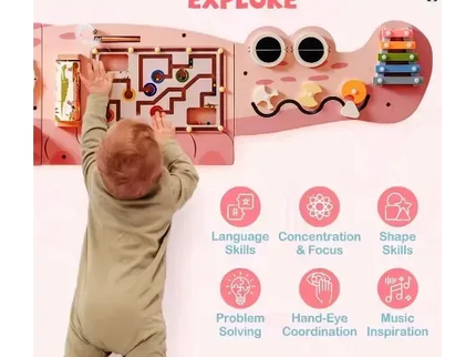 Busy Board din Lemn pentru Perete – Model Crocodil, Activități Montessori pentru Dezvoltare - Bebeboo - Totul pentru copii. Jucării, Hăinuțe, Perne, Mobilier, Textile