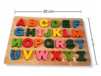 Puzzle din Lemn – Alfabet Complet, 26 Piese - Bebeboo - Totul pentru copii. Jucării, Hăinuțe, Perne, Mobilier, Textile