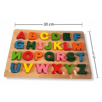 Puzzle din Lemn – Alfabet Complet, 26 Piese - Bebeboo - Totul pentru copii. Jucării, Hăinuțe, Perne, Mobilier, Textile