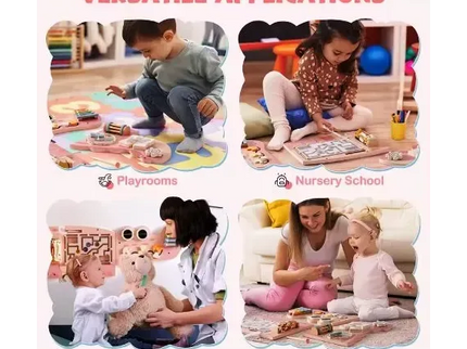 Busy Board din Lemn pentru Perete – Model Crocodil, Activități Montessori pentru Dezvoltare - Bebeboo - Totul pentru copii. Jucării, Hăinuțe, Perne, Mobilier, Textile