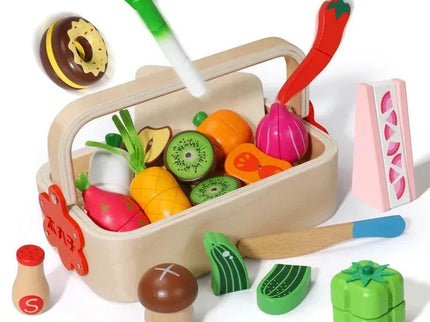 Set Fructe Magnetice din Lemn – Lădiță cu Fructe și Cuțit - Bebeboo - Totul pentru copii. Jucării, Hăinuțe, Perne, Mobilier, Textile