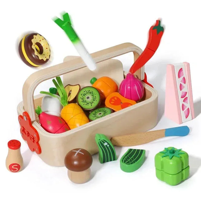 Set Fructe Magnetice din Lemn – Lădiță cu Fructe și Cuțit - Bebeboo - Totul pentru copii. Jucării, Hăinuțe, Perne, Mobilier, Textile