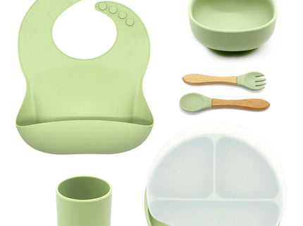 Set diversificare bebelusi 6 piese – Olive, 6 luni+, silicon