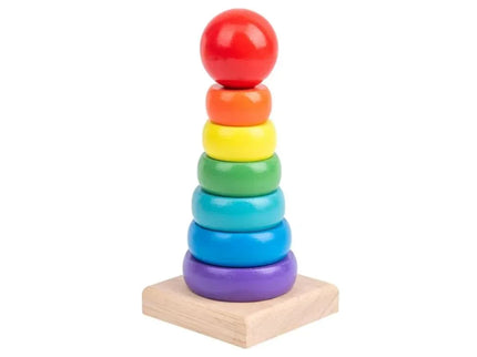 Turnul Curcubeu din lemn cu 7 piese, 1 an+ - Bebeboo - Totul pentru copii. Jucării, Hăinuțe, Perne, Mobilier, Textile
