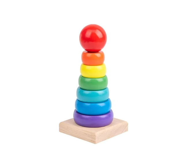 Turnul Curcubeu din lemn cu 7 piese, 1 an+ - Bebeboo - Totul pentru copii. Jucării, Hăinuțe, Perne, Mobilier, Textile