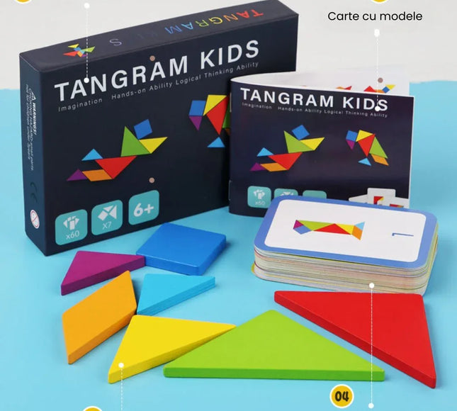 Tangram Kids - Joc de logică și creativitate, 3 ani+ - Bebeboo - Totul pentru copii. Jucării, Hăinuțe, Perne, Mobilier, Textile