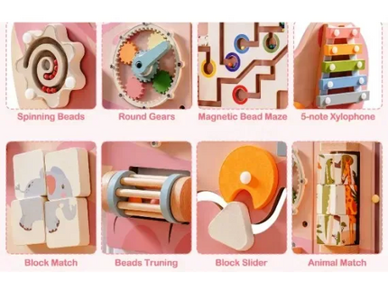 Busy Board din Lemn pentru Perete – Model Crocodil, Activități Montessori pentru Dezvoltare - Bebeboo - Totul pentru copii. Jucării, Hăinuțe, Perne, Mobilier, Textile