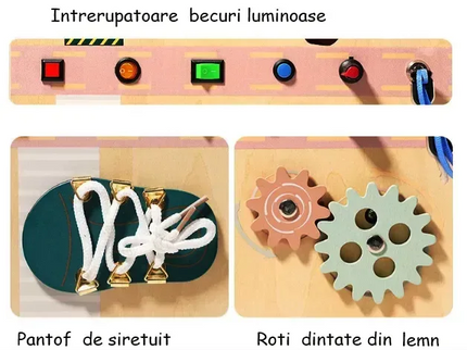 Geantă Pliabilă din Lemn – Panou Activități Montessori - Bebeboo - Totul pentru copii. Jucării, Hăinuțe, Perne, Mobilier, Textile
