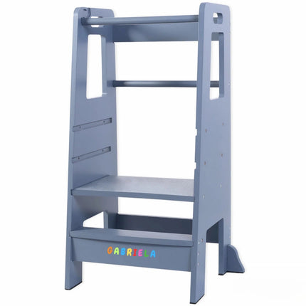 Turn de Invatare pentru Copii - Inaltator de tip Learning Tower cu Treapta de urcare antiderapanta si Balustrade de Protectie