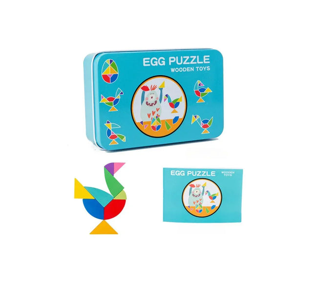 Puzzle din Lemn - Egg Puzzle, 7 pies, 3 ani+ - Bebeboo - Totul pentru copii. Jucării, Hăinuțe, Perne, Mobilier, Textile
