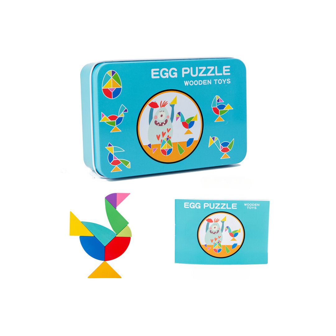 Puzzle din Lemn - Egg Puzzle, 7 pies, 3 ani+