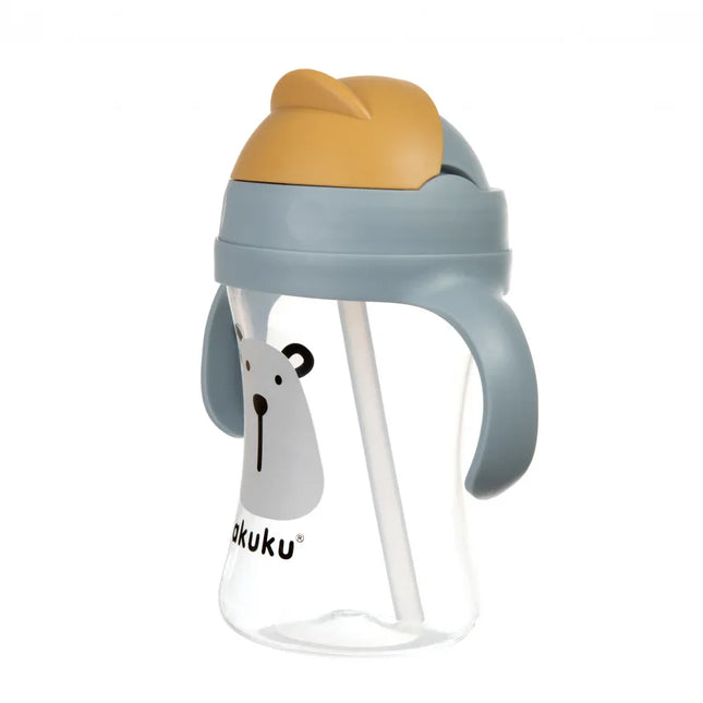Cană pentru copii cu pai din silicon - 300 ml, 9-12 luni