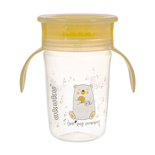Cană anti-vărsare 360° pentru copii - 240 ml, galben