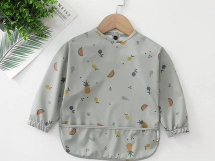 Baveta impermeabila cu maneca lunga - Fruits, 6-12 luni, Poliester