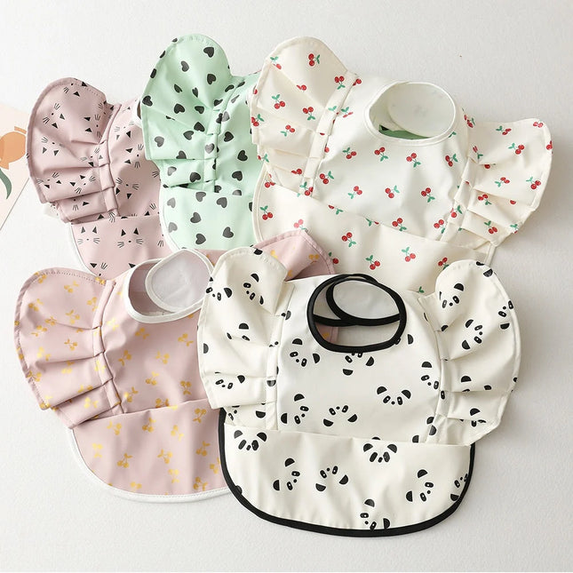 Baveta impermeabila pentru fetite, Model 1 - Marshmallow ,12-36 luni, poliester