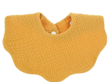 Baveta din bumbac organic pentru bebelusi, Model 2 – Mustard, 0 luni+