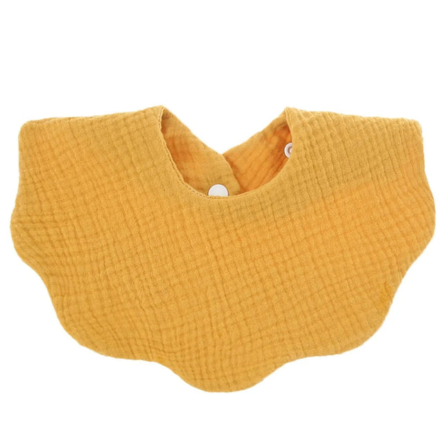 Baveta din bumbac organic pentru bebelusi, Model 2 – Mustard, 0 luni+