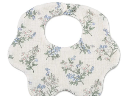 Baveta din bumbac organic pentru bebelusi – Blue Flower, 0 luni+